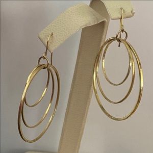 🌺 Earrings three hoops - gold